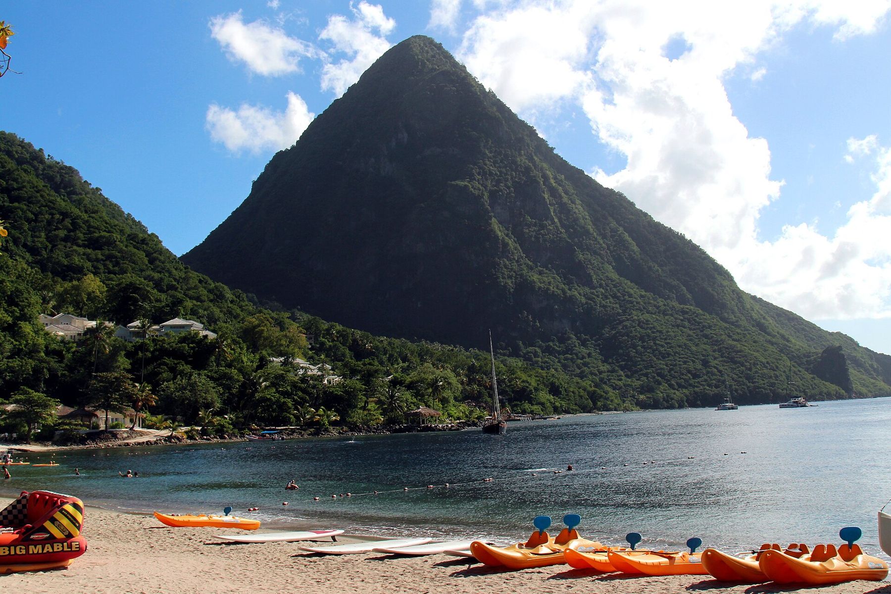 Sugar Beach nestled between Saint Lucia’s Pitons